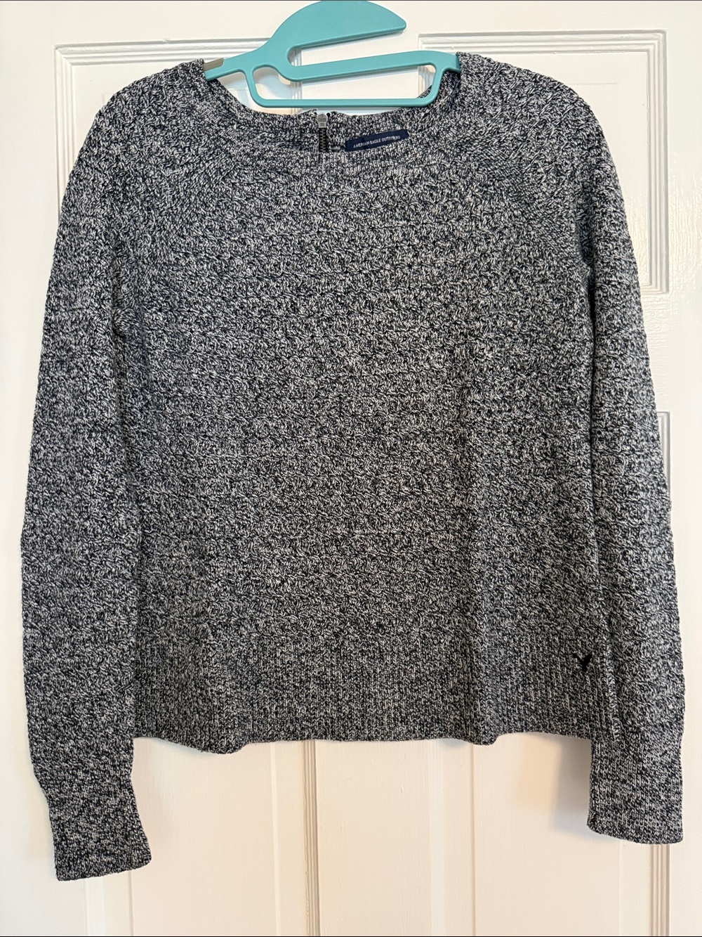 American Eagle Outfitters Gray Marled Crewneck Sweater